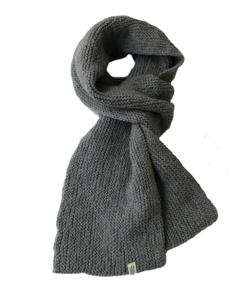 Front of a model wearing a size one-size-fits-all Roam Scarf In Ash in Ash by Nirvanna Designs. | dia_product_style_image_id:355465